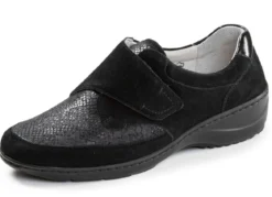 Waldläufer, bequeme Damen-Slipper, Weite K, mit herausnehmbarem Fußbett