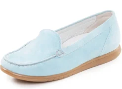 Waldläufer, bequeme Damen-Slipper, Weite H, mit herausnehmbarem Fußbett