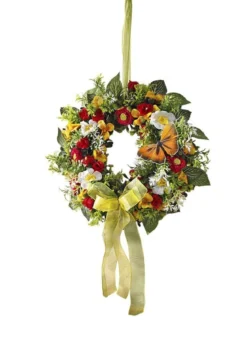 Wand- oder Türschmuck mit Frühlingsblumen