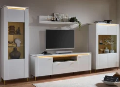 Wohnwand mit LED-Beleuchtung und Softclose
