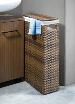 Wäschekorb mit Polyrattan-Geflecht