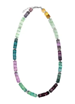 Wunderschöne Garnitur mit Hämatit, beh. und Fluorit in Multicolor