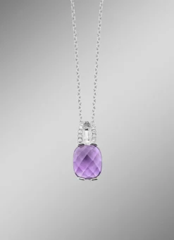 Zauberhafte Eleganz: Anhänger mit echt Amethyst und Ankerkette