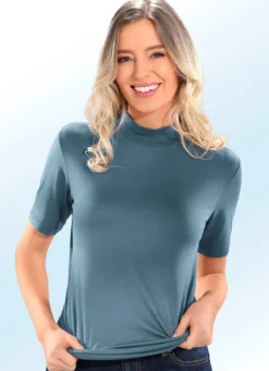 Zweierpack Shirts mit Stehkragen und kurzen Ärmeln